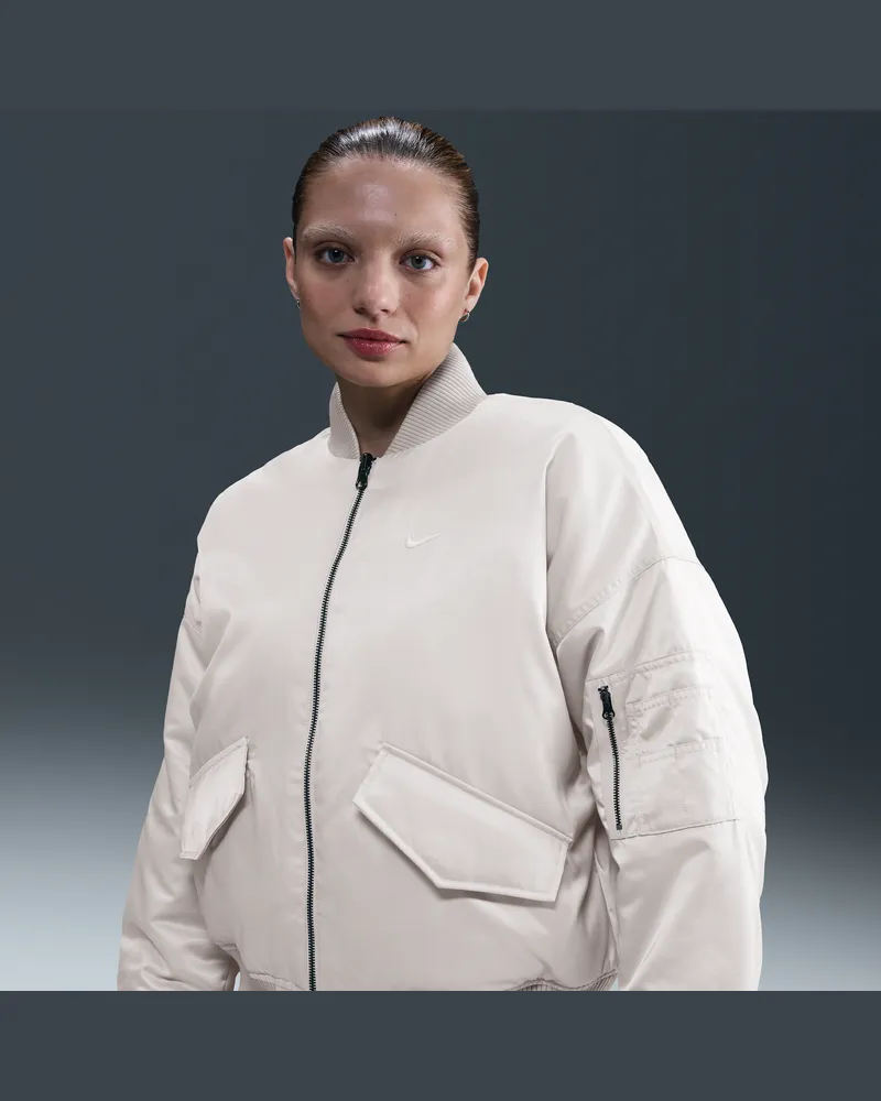 Nike wendbare Therma-FIT Bomberjacke (Damen) - Grau Grau