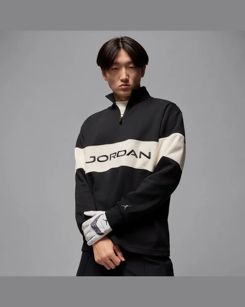 Jordan Sport Dri-FIT Golf-Oberteil mit Viertelreißverschluss (Herren) - Schwarz Schwarz