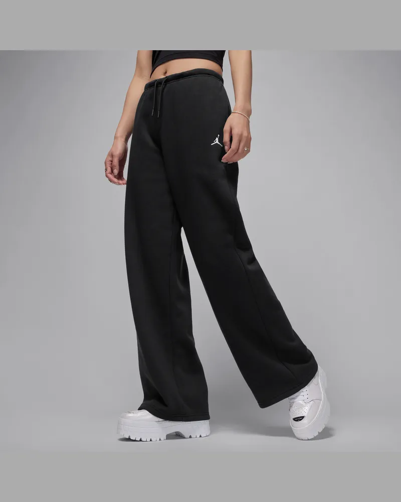 Jordan Brooklyn Fleece Hose mit offenem Saum (Damen) - Schwarz Schwarz