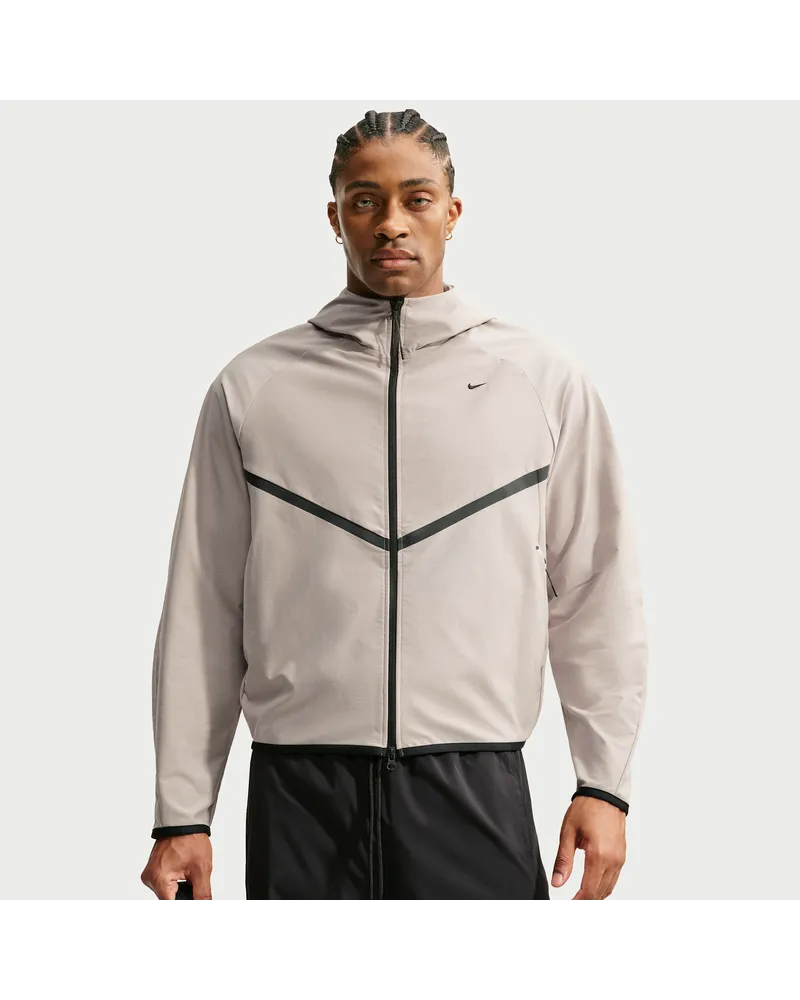 Nike Tech Shori Windrunner-Strickjacke mit durchgehendem Reißverschluss (Herren) - Grau Grau