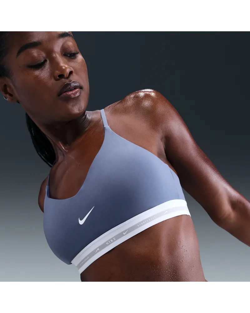 Nike Indy Gepolsterter, verstellbarer Sport-BH mit leichtem Halt (Damen) - Blau Blau