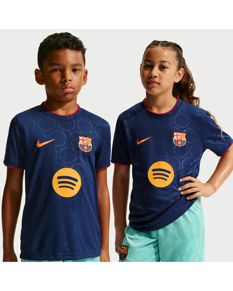 Nike FC Barcelona Third  Dri-FIT Pre-Match-Fußballoberteil (ältere Kinder) - Blau Blau