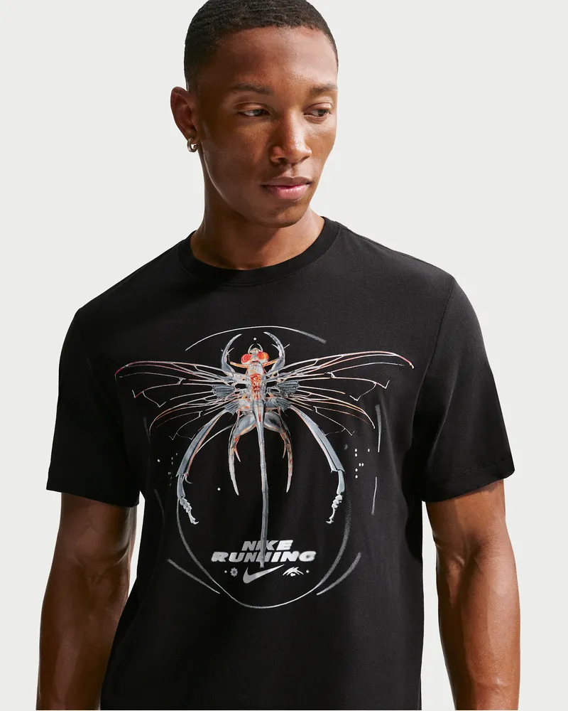Nike Dri-FIT Lauf-T-Shirt (Herren) - Schwarz Schwarz