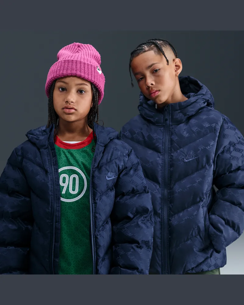 Nike Sportswear All Day Play Therma-FIT-Puffer-Jacke mit weiter Passform (ältere Kinder) - Blau Blau