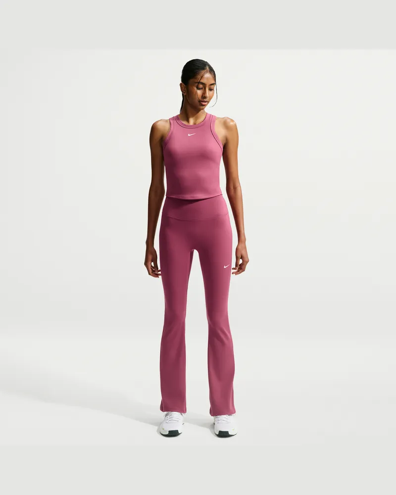 Nike One Leggings mit hohem Bund und ausgestelltem Bein (Damen) - Rot Rot
