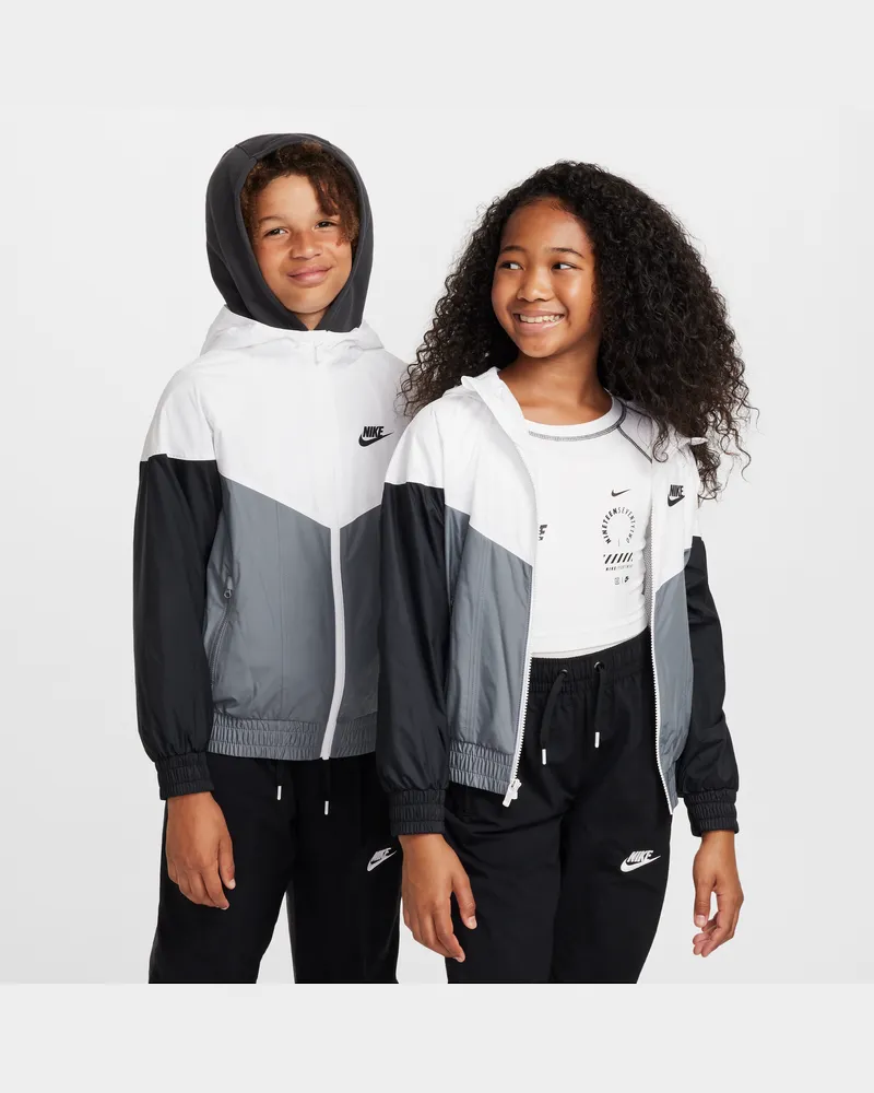 Nike Sportswear Windrunner Repel-Jacke mit Kapuze für ältere Kinder - Weiß Weiß