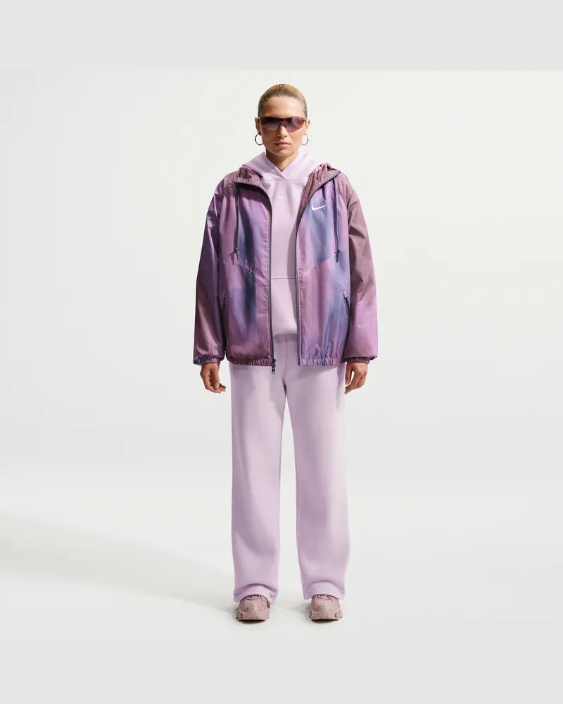 Nike Studio Fleece mittelschwere Hose mit mittelhohem Bund und offenem Saum (Damen) - Lila Lila