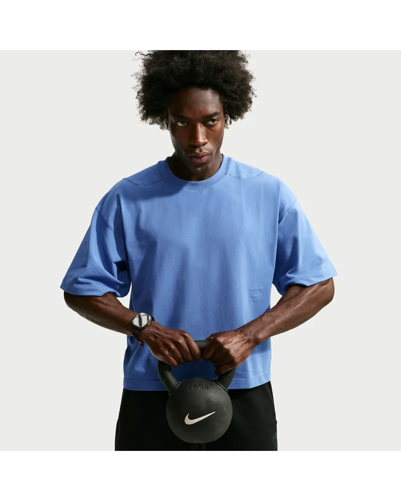 Nike N.A.C. Dri-FIT Kurzarm-Trainingsoberteil (Herren) - Blau Blau