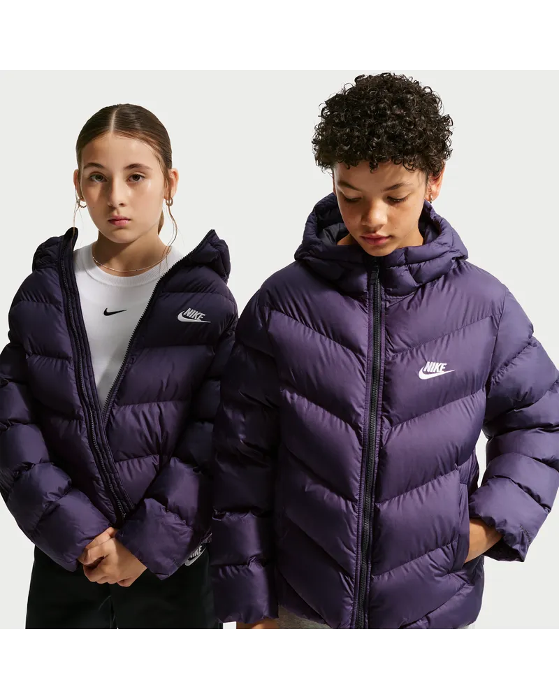 Nike All Day Play Therma-FIT-Puffer-Jacke mit weiter Passform (ältere Kinder) - Lila Lila
