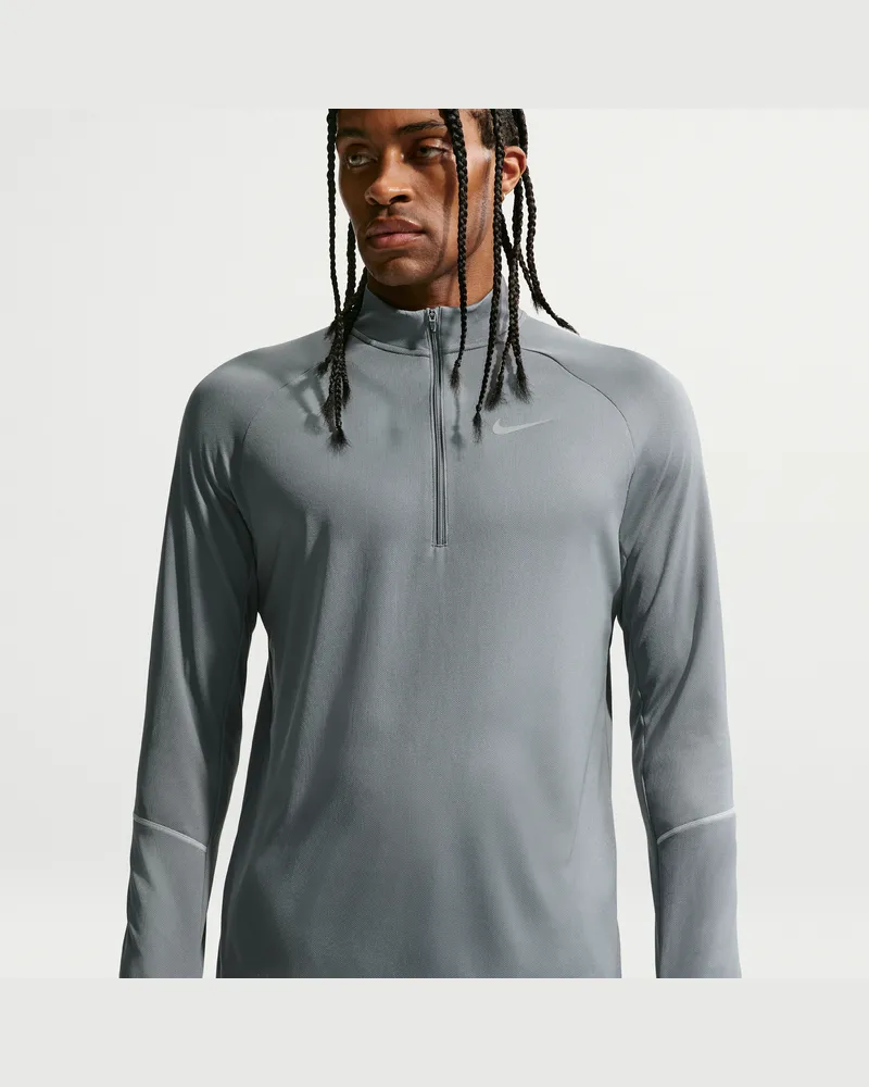 Nike Miler Dri-FIT Laufoberteil mit Halbreißverschluss (Herren) - Grau Grau