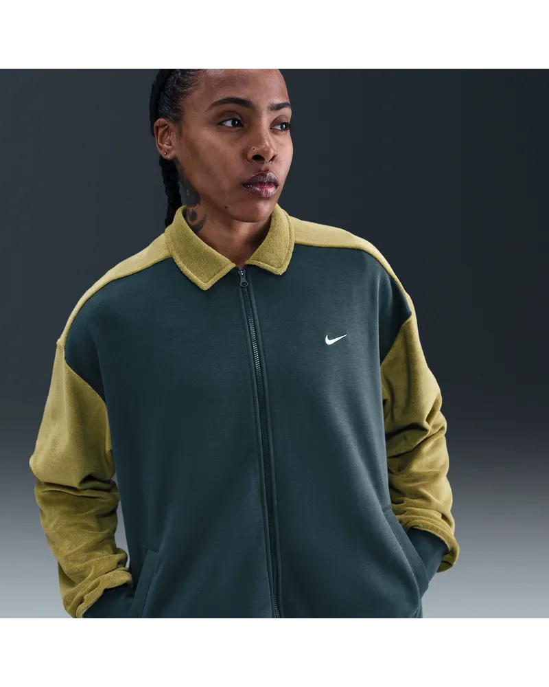Nike Damen-Basketball-Oberteil mit durchgehendem Reißverschluss - Grün Grün