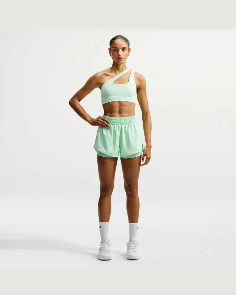 Nike One Dri-FIT 2-in-1-Shorts mit mittelhohem Taillenbund für Damen (ca. 7,5 cm) - Grün Grün