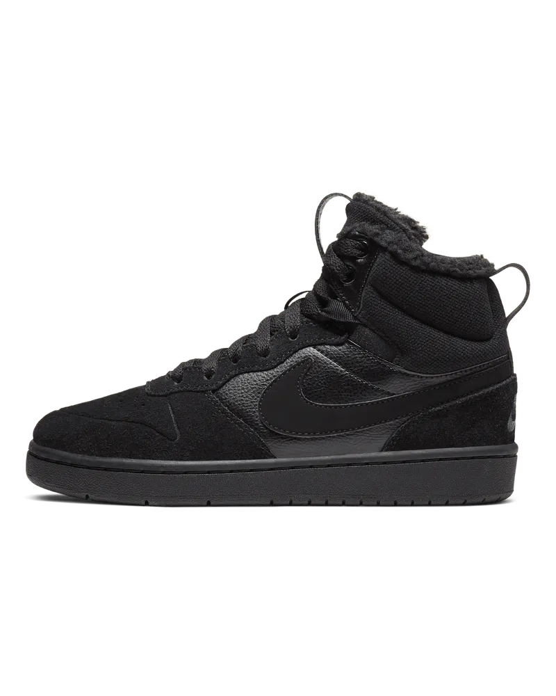 Nike Court Borough Mid 2 Schuh für ältere Kinder - Schwarz Schwarz