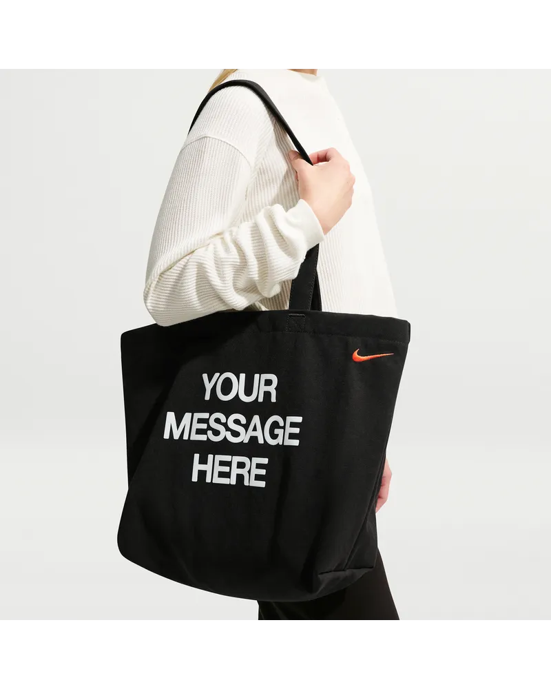 Nike Heritage Tragetasche „Your Message Here“ (22 l) - Schwarz Schwarz
