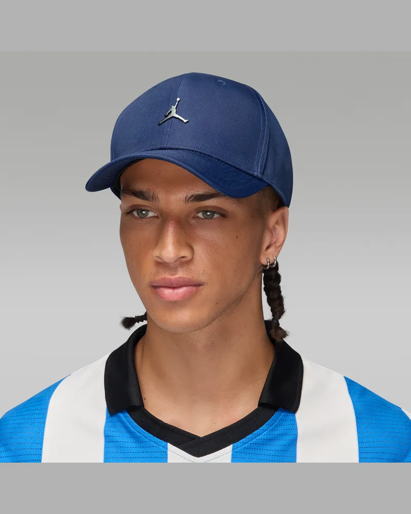 Jordan Rise strukturierte Cap mit Jumpman aus Metall - Blau Blau