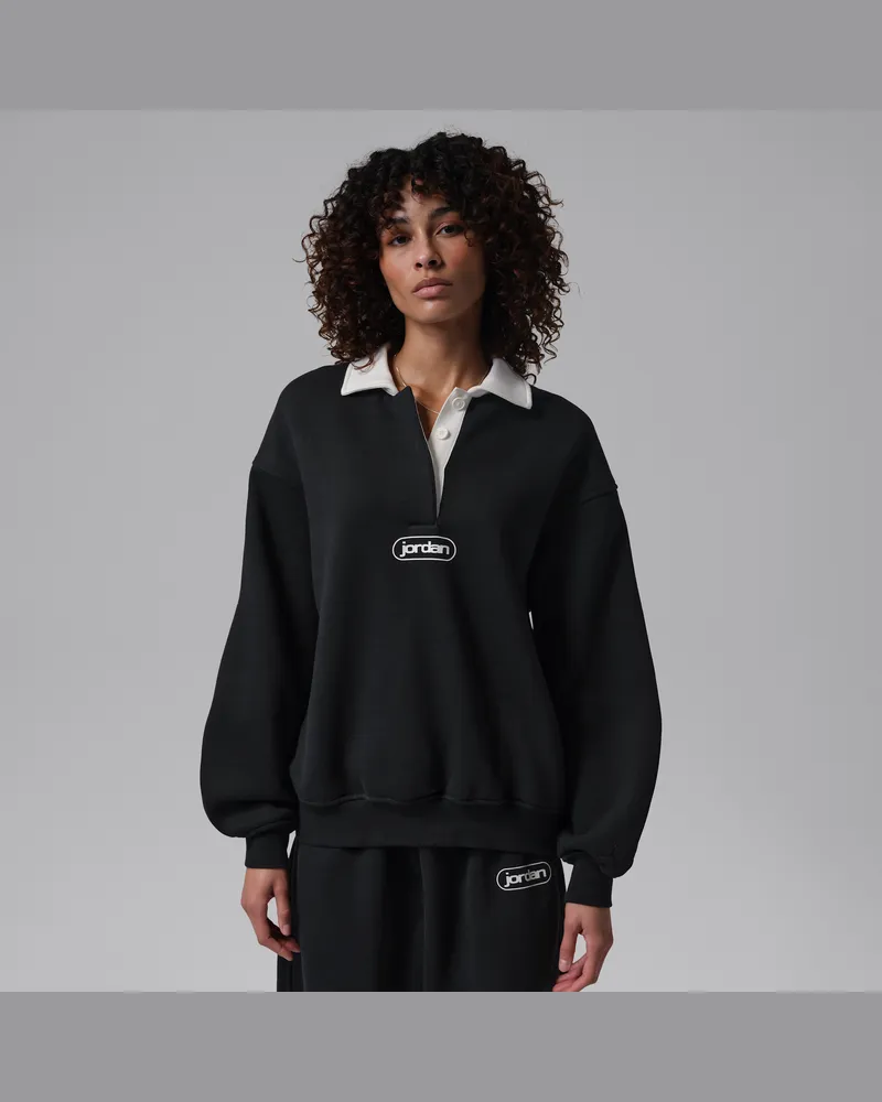Jordan Flight Fleece Rugby-Oberteil (Damen) - Schwarz Schwarz