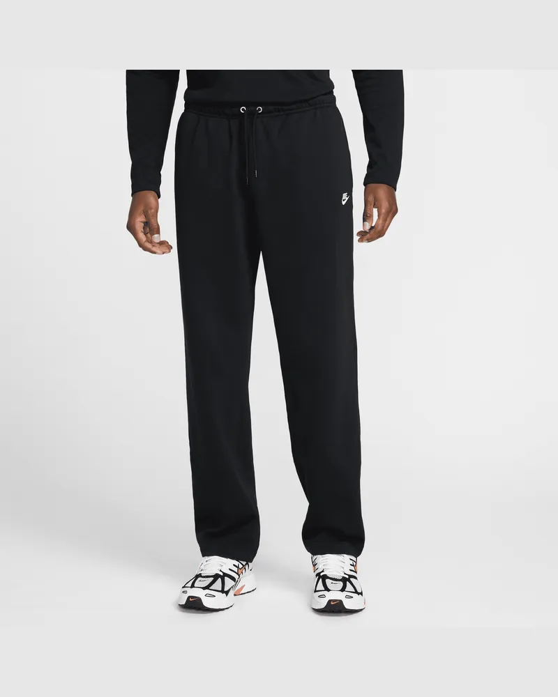 Nike Club French-Terry-Hose mit offenem Saum (Herren) - Schwarz Schwarz