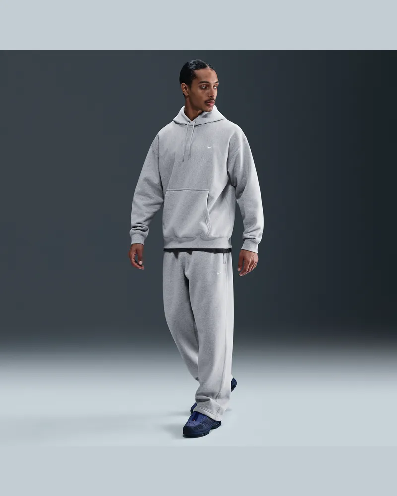 Nike Solo Swoosh Fleece-Hose mit offenem Saum (Herren) - Grau Grau