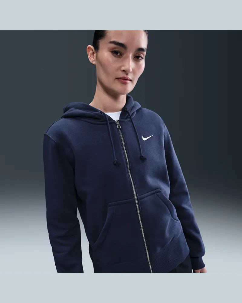 Nike Sportswear Phoenix Oversize-Fleece-Hoodie mit durchgehendem Reißverschluss (Damen) - Blau Blau