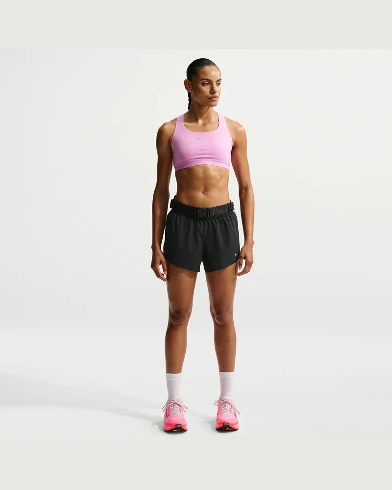 Nike Swift Breathe Dri-Fit Laufshorts mit integriertem Slip und mittelhohem Bund (Damen, ca. 6,5 cm) - Schwarz Schwarz