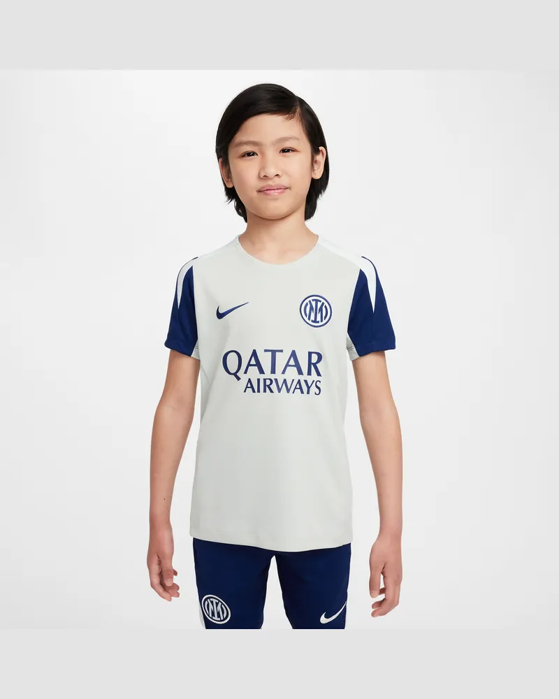 Nike Inter Mailand Strike  Dri-FIT Kurzarm-Fußballoberteil (ältere Kinder) - Grau Grau