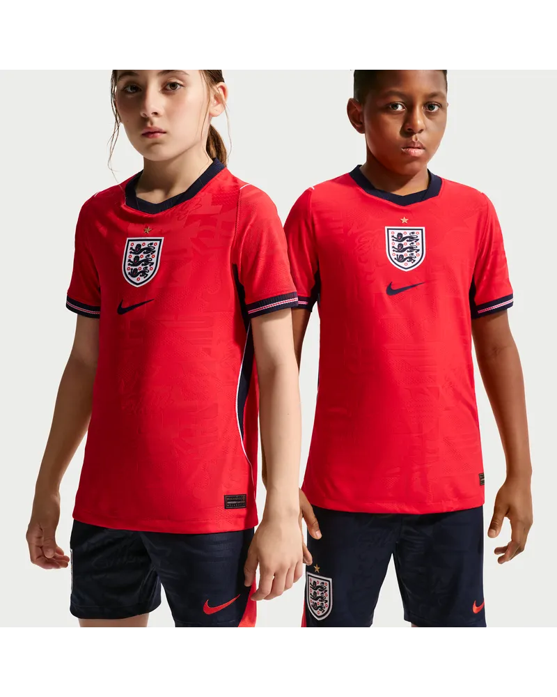 Nike Englische Nationalmannschaft 2026  Aero-FIT Match-Auswärtstrikot (ältere Kinder) - Rot Rot
