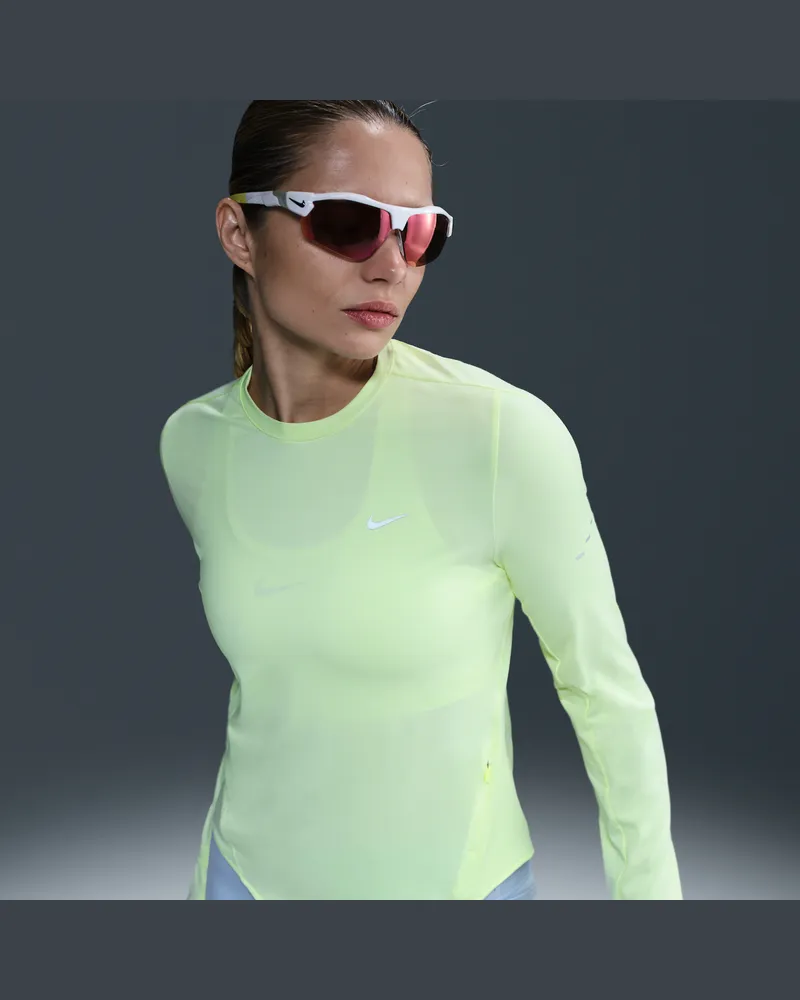 Nike Swift UV Lauf-Longsleeve mit Rundhalsausschnitt und Dri-FIT-Technologie (Damen) - Gelb Gelb