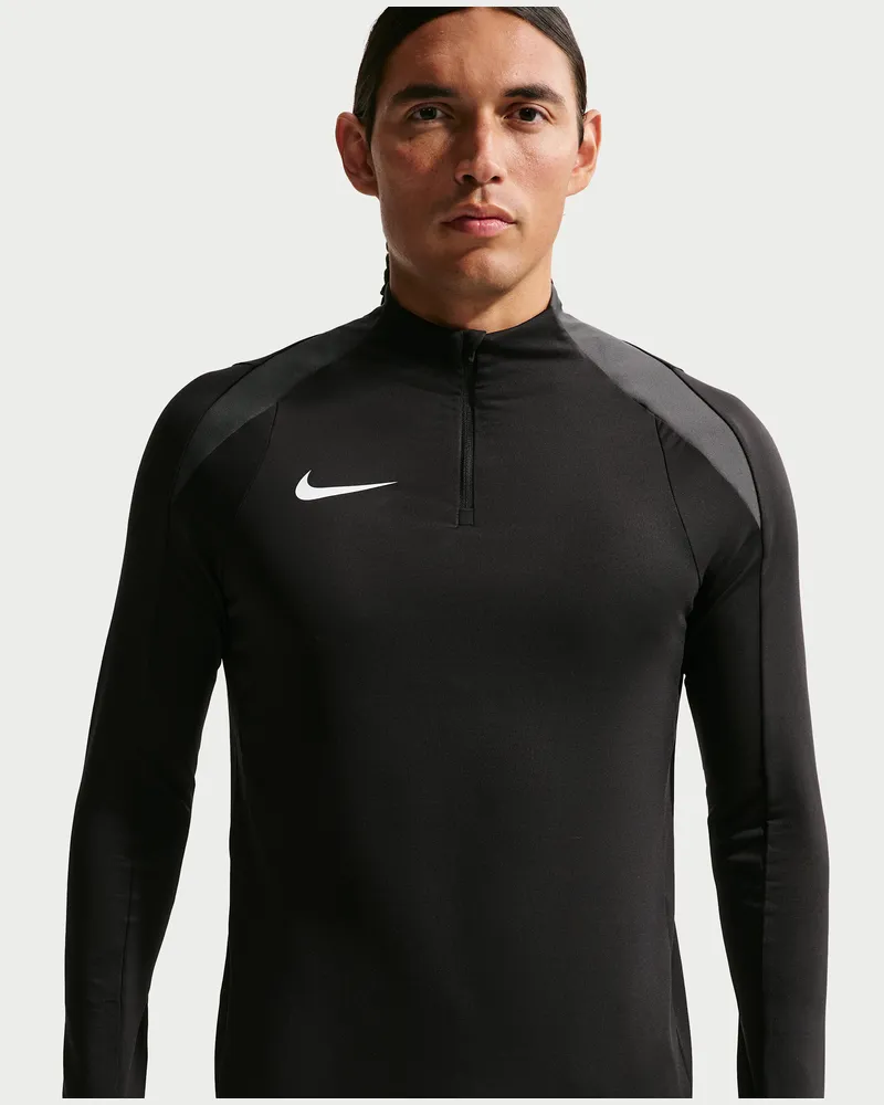 Nike Strike Dri-FIT-Fußball-Drill-Herrenoberteil mit Halbreißverschluss - Schwarz Schwarz