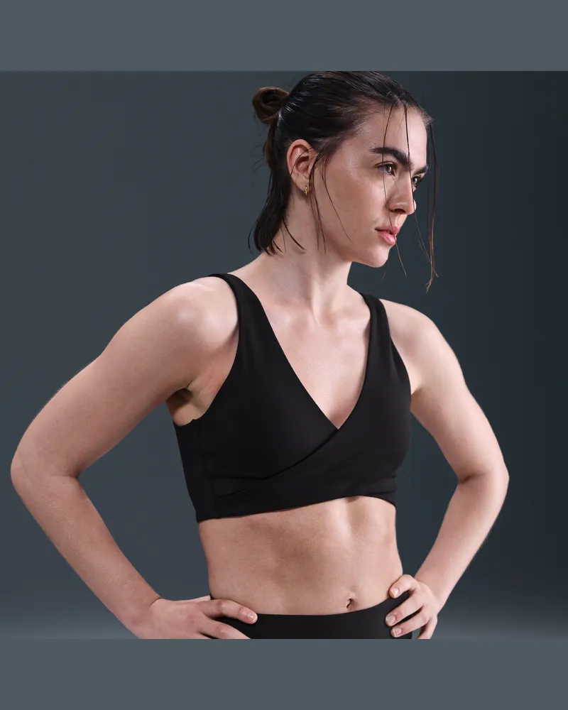 Nike One gepolsterter Sport-BH mit leichtem Halt - Schwarz Schwarz