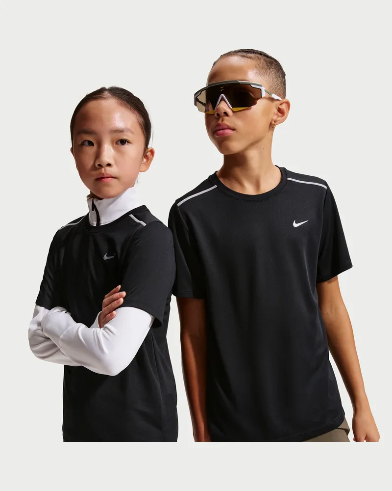 Nike Miler Dri-FIT Kurzarmshirt (ältere Kinder) - Schwarz Schwarz