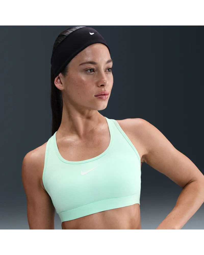 Nike Swoosh gepolsterter Sport-BH mit mittlerem Halt - Grün Grün