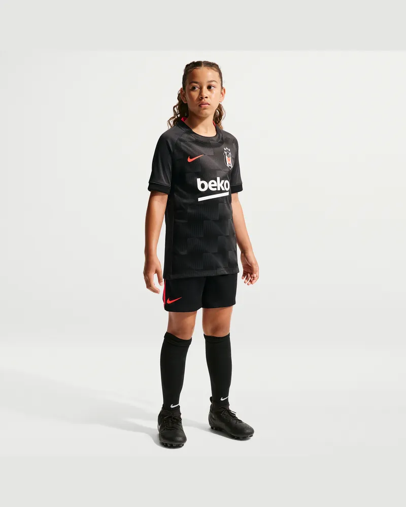 Nike Beşiktaş J.K.  Strick-Fußballshorts (ältere Kinder) - Schwarz Schwarz