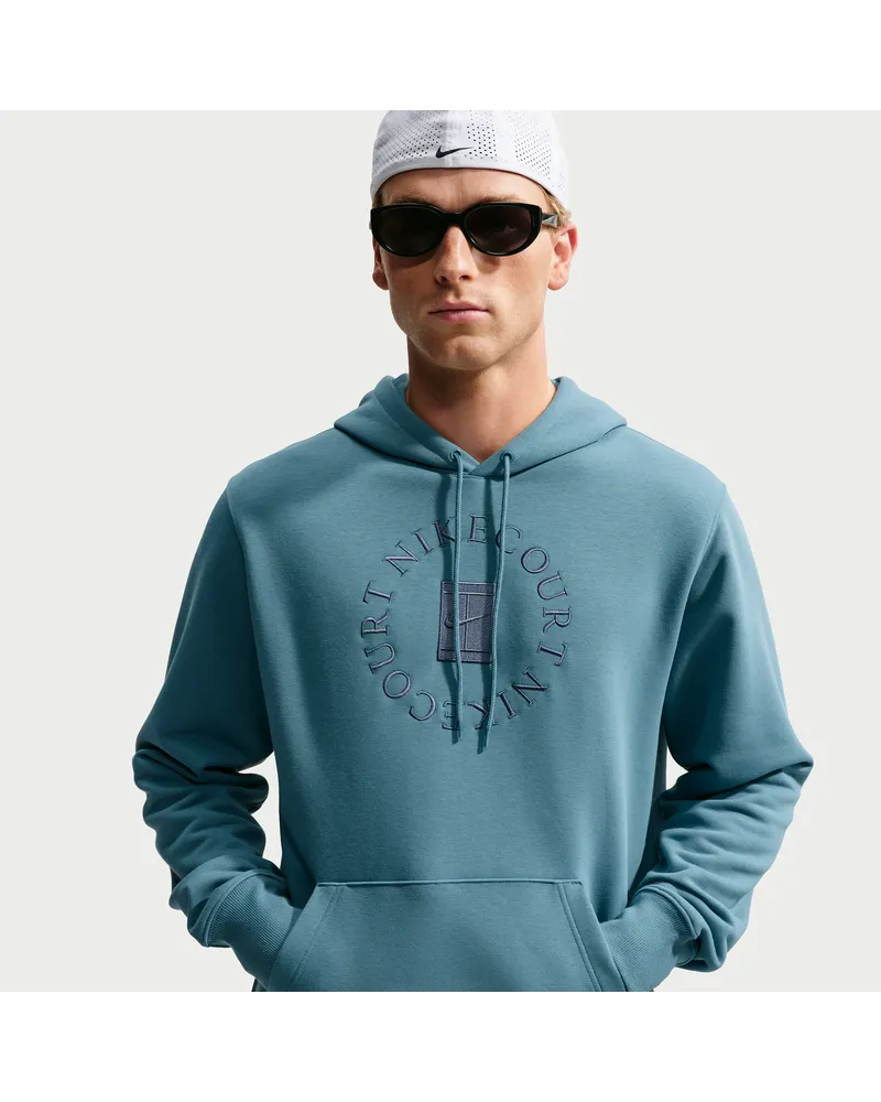Nike Court Heritage Dri-FIT Tennis-Hoodie aus French Terry (Herren) - Blau Blau