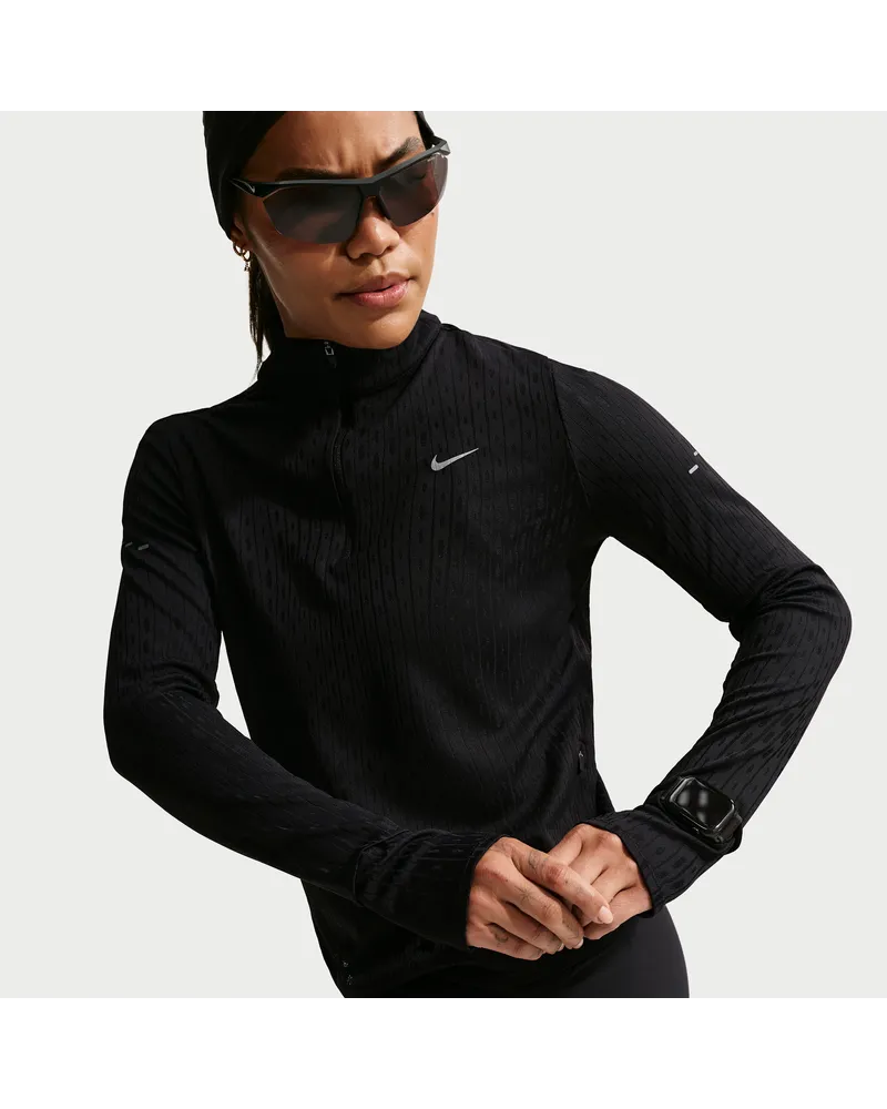 Nike Swift Aero-FIT Laufoberteil mit Halbreißverschluss (Damen) - Schwarz Schwarz