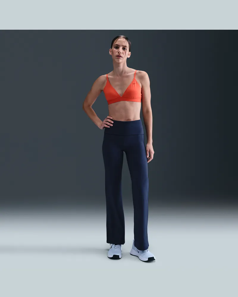 Nike One Dri-FIT-Hose mit umschlagbarem, hohem Bund (Damen) - Blau Blau
