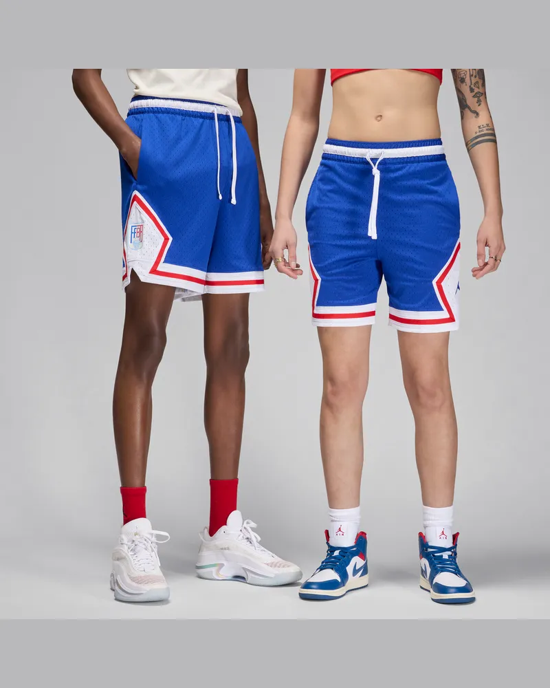 Nike Jordan Sport X FéDéRation FrançAise De Basketball Diamond Shorts (Herren) Blau