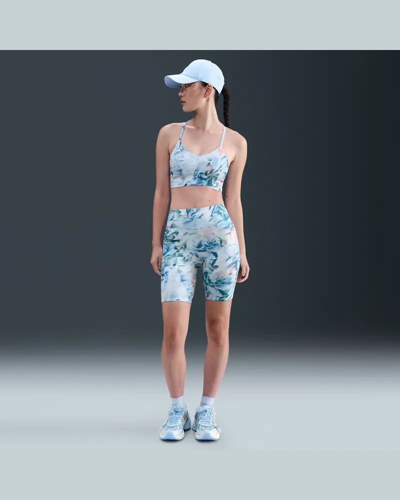 Nike Universa Women's Artist Collection Bike Shorts mit hohem Bund (ca. 20,5 cm) - Blau Blau