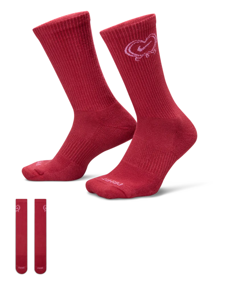 Nike Everyday Plus gepolsterte Crew-Socken (1 Paar) - Rot Rot