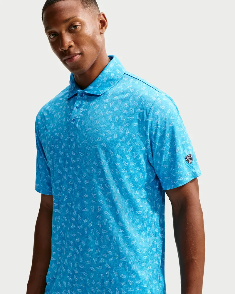 Nike Par Dri-FIT Golf-Poloshirt mit Grasprint (Herren) - Blau Blau