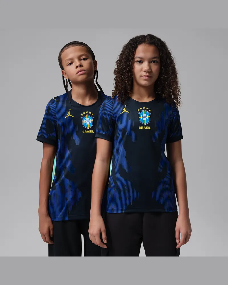 Jordan Brasilien 2026 Auswärtsstadion  Dri-FIT Replika-Fußballtrikot (ältere Kinder) - Blau Blau