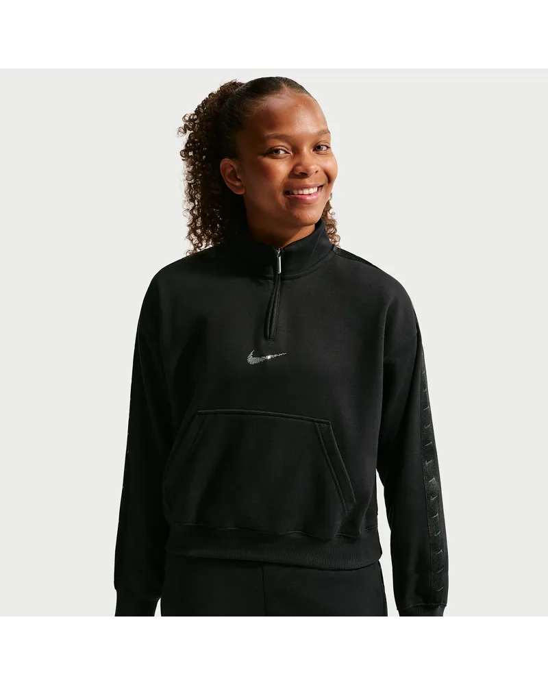 Nike Studio Fleece Sweatshirt mit Viertelreißverschluss (ältere Kinder, Mädchen) - Schwarz Schwarz