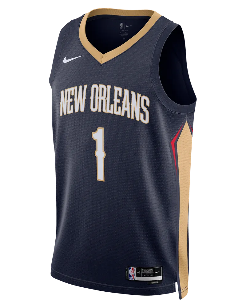 Nike New Orleans Pelicans Icon Edition  Dri-FIT NBA Swingman Trikot für Herren - Blau Blau