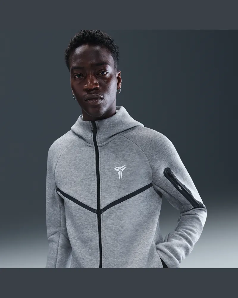 Nike Kobe Tech Fleece Windrunner Jacke mit durchgehendem Reißverschluss (Herren) - Grau Grau