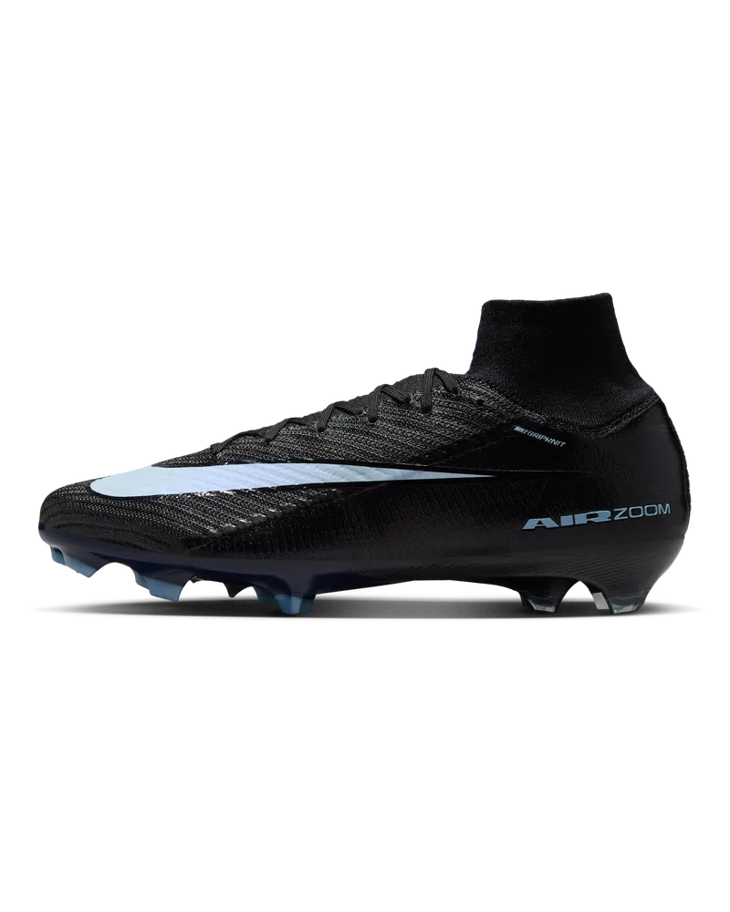 Nike Mercurial Superfly 10 Elite FG High-Top-Fußballschuh für normalen Rasen - Schwarz Schwarz