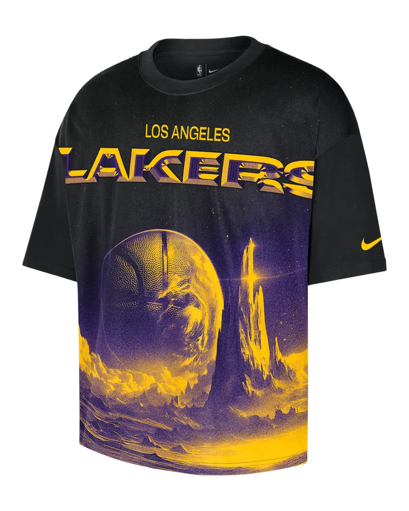 Nike Los Angeles Lakers Courtside  NBA T-Shirt mit lockerer Passform (Herren) - Schwarz Schwarz