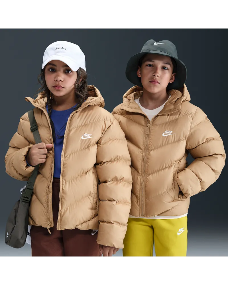 Nike Sportswear All Day Play Therma-FIT-Puffer-Jacke mit weiter Passform (ältere Kinder) - Braun Braun