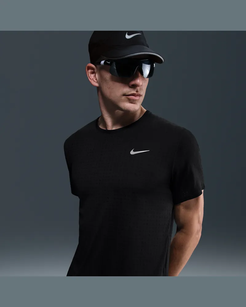 Nike Miler Breathe kurzärmliges Dri-FIT-Laufoberteil (Herren) - Schwarz Schwarz