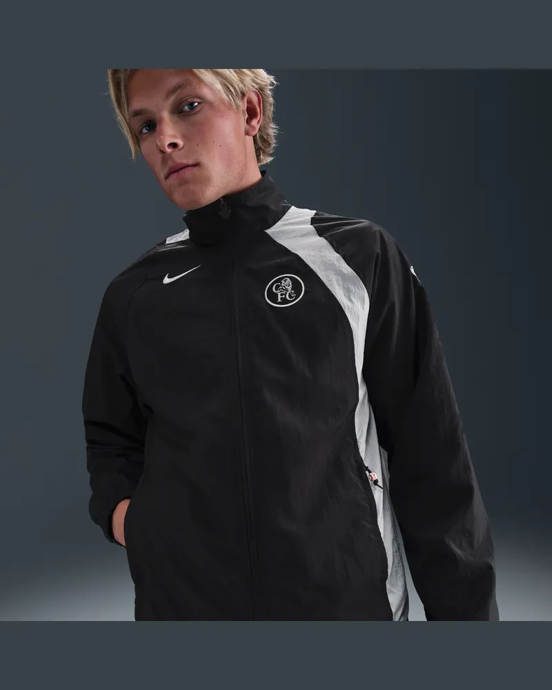 Nike FC Chelsea  Football Total 90 Fußball-Trainingsjacke (Herren) - Schwarz Schwarz
