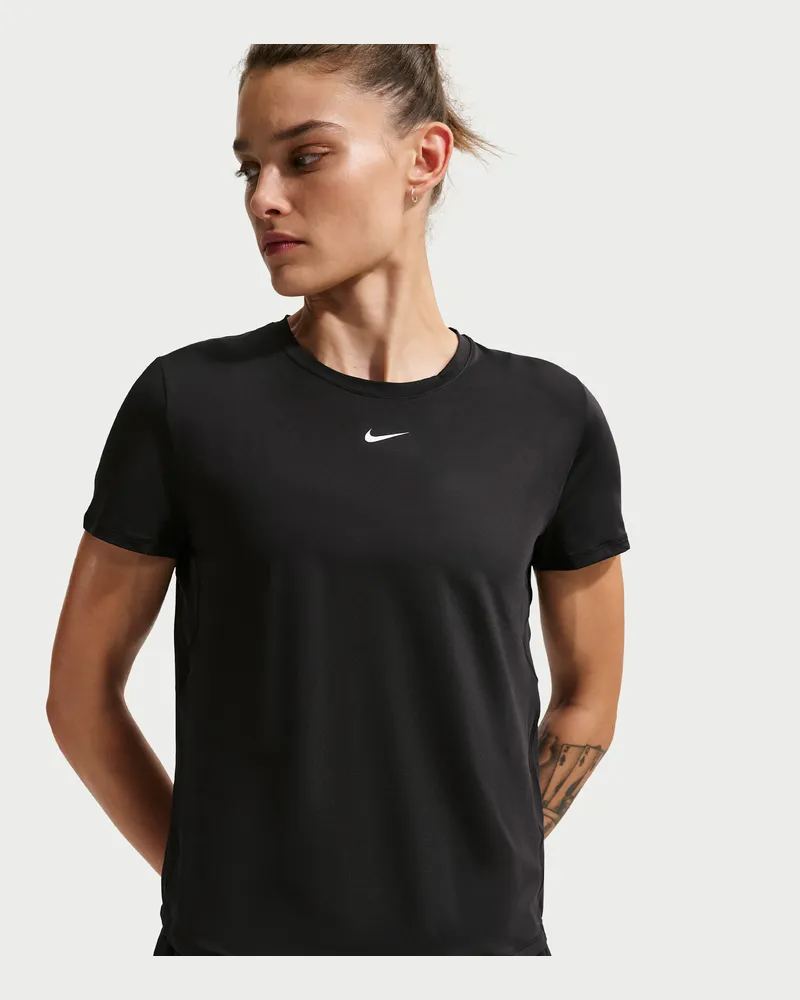 Nike One Classic Dri-FIT Kurzarm-Oberteil für Damen - Schwarz Schwarz