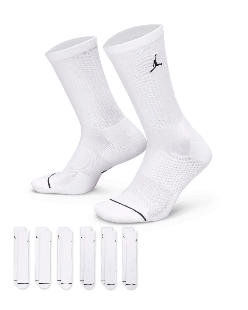 Jordan Everyday gepolsterte Crew-Socken (6 Paar) - Weiß Weiß
